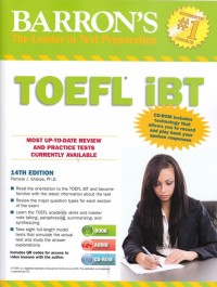 Image of TOEFL IBT: MOST UP-TO-DATE REVIEW AND PRACTICE TESTS CURRENTLY AVAILABLE (CD INCLUDED)